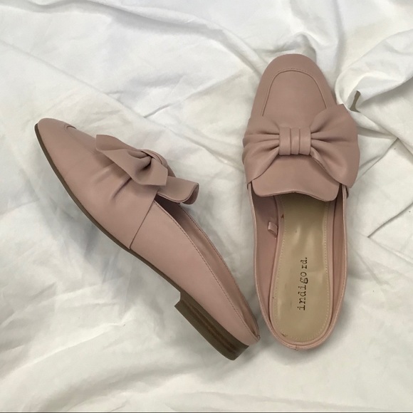 Urban Outfitters Shoes - Indigo Rd Dusty Pink Bow Tie Flats Loafers Mules 7